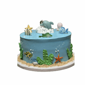 Pastel con Criaturas Marinas