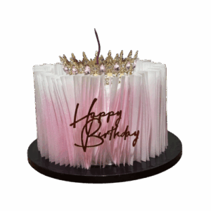 Elegante Pastel de Corona Rosa